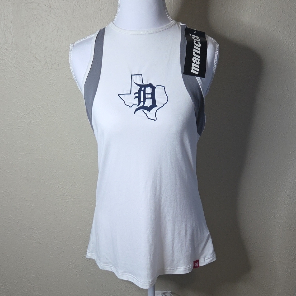 NWT Marucci Small Dallas Tigers White and Gray Women's Tank Top